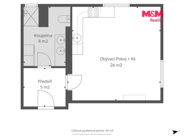 Prodej bytu 1+kk, Praha - Košíře, V břízkách, 38 m2