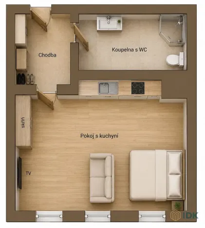Prodej bytu 1+kk, Praha - Libeň, Na žertvách, 31 m2