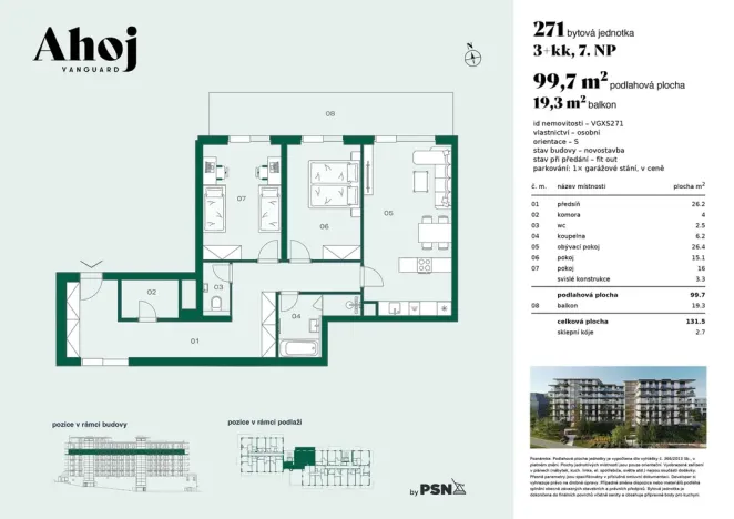 Prodej bytu 3+kk, Praha, Československého exilu, 97 m2
