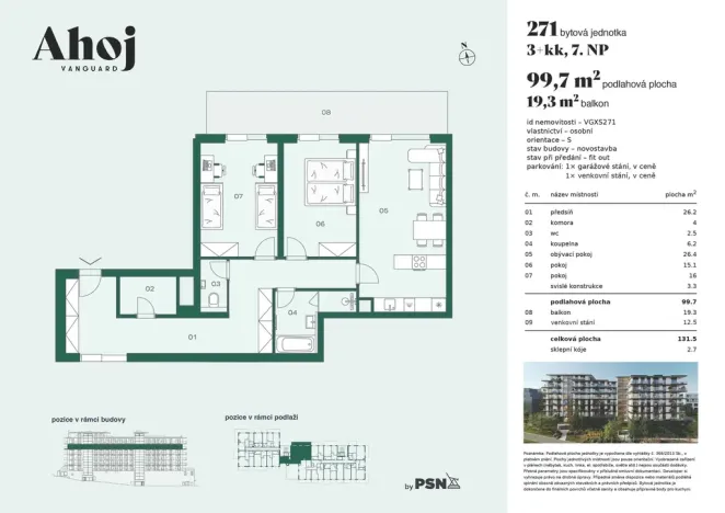 Prodej bytu 3+kk, Praha, Československého exilu, 97 m2