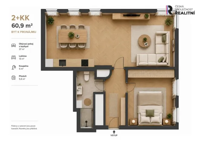 Pronájem bytu 2+kk, Praha - Nusle, Nad studánkou, 64 m2