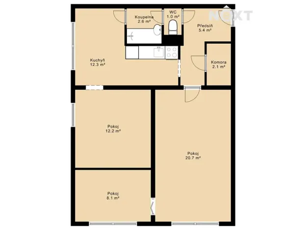 Prodej bytu 3+1, České Budějovice, Fr. Ondříčka, 64 m2