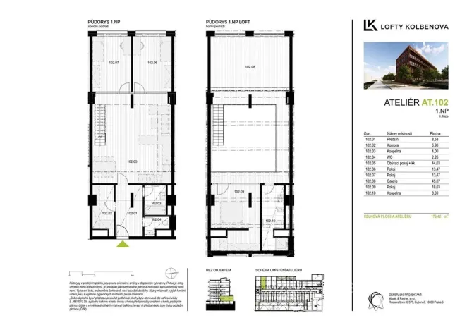 Prodej bytu 4+kk, Praha - Vysočany, Kolbenova, 176 m2