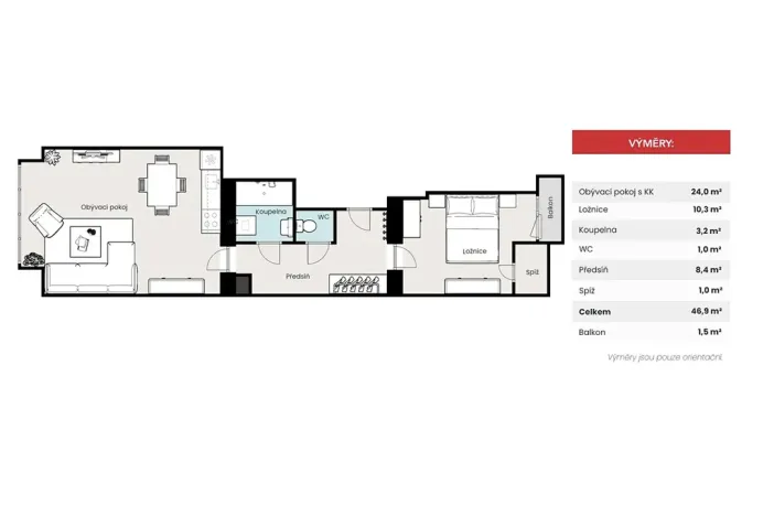 Pronájem bytu 2+kk, Praha - Nusle, K podjezdu, 49 m2
