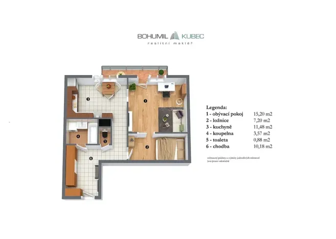 Prodej bytu 1+1, Tábor, Nad Obchvatem, 53 m2