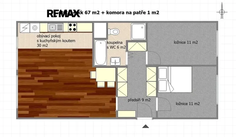 Pronájem bytu 3+kk, Praha - Krč, Na strži, 67 m2