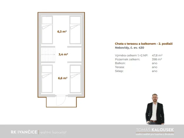 Prodej chaty, Nebovidy, 48 m2