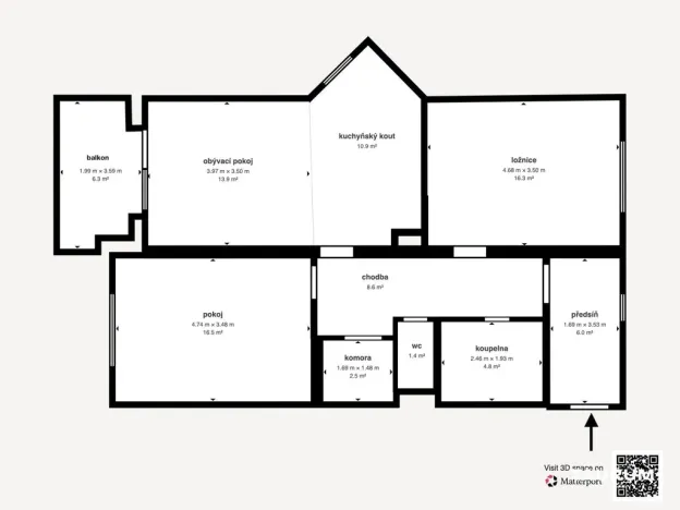 Prodej bytu 3+kk, Nepomuk, Pivovarská, 85 m2