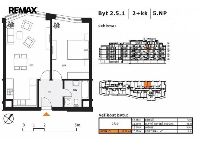 Prodej bytu 2+kk, Praha - Hlubočepy, Devonská, 59 m2