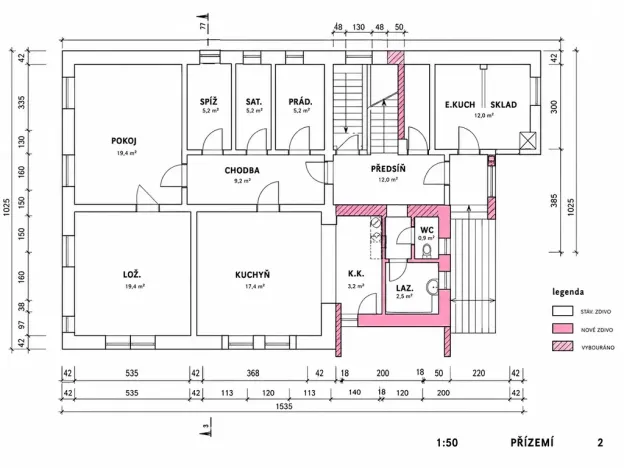 Prodej rodinného domu, Dašice, Nábřeží, 120 m2