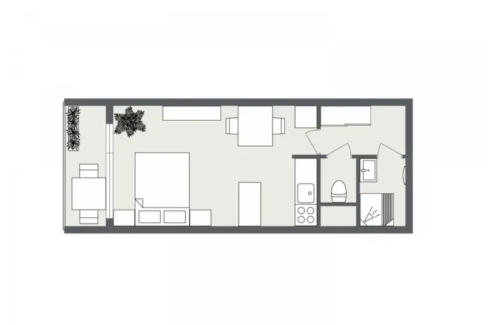 Pronájem bytu 1+kk, Ostrava - Zábřeh, Čujkovova, 28 m2