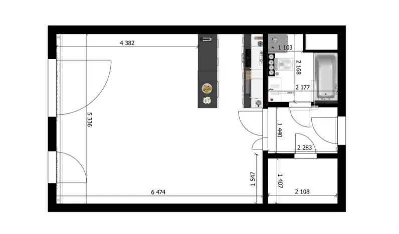 Pronájem bytu 1+kk, Praha - Prosek, Valečovská, 45 m2