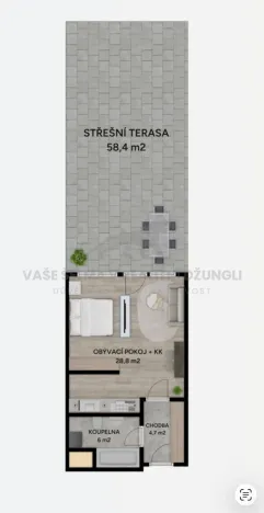 Prodej bytu 2+kk, Praha - Dolní Měcholupy, Honzíkova, 41 m2