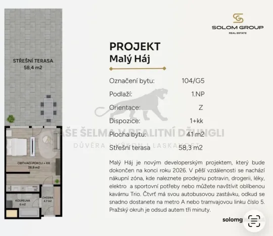 Prodej bytu 2+kk, Praha - Dolní Měcholupy, Honzíkova, 41 m2