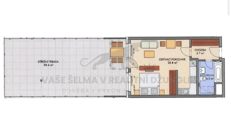 Prodej bytu 2+kk, Praha - Dolní Měcholupy, Honzíkova, 41 m2