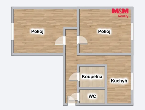 Prodej bytu 2+1, Orlová - Lutyně, Masarykova třída, 59 m2