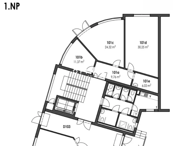 Pronájem kanceláře, Brno - Černovice, Klíčova, 143 m2