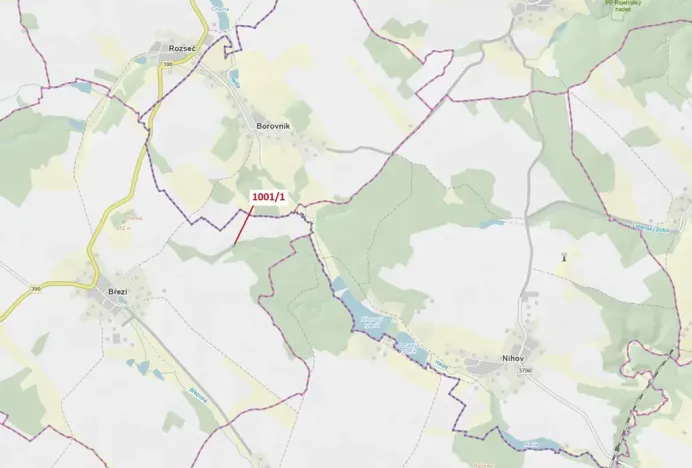 Dražba pozemku, Březí nad Oslavou, 346 m2