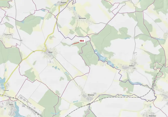 Dražba pozemku, Březí nad Oslavou, 417 m2