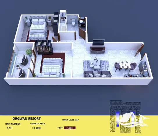 Prodej bytu 3+kk, Hurghada, Egypt, 79 m2