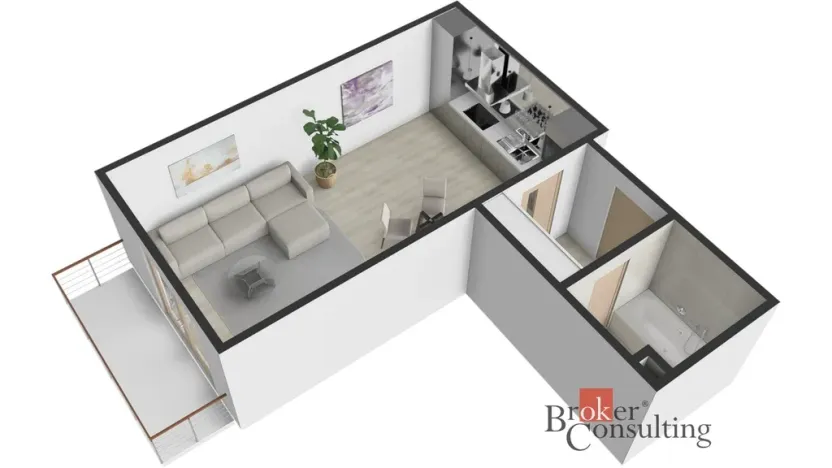Pronájem bytu 1+kk, Jihlava, Halasova, 43 m2