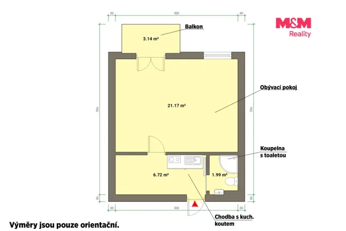 Pronájem bytu 1+kk, Františkovy Lázně, Anglická, 30 m2