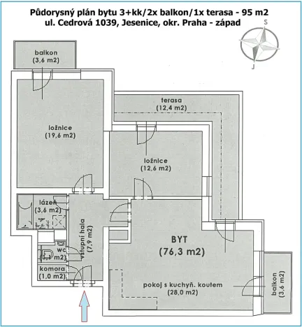 Prodej bytu 3+kk, Jesenice, Cedrová, 95 m2