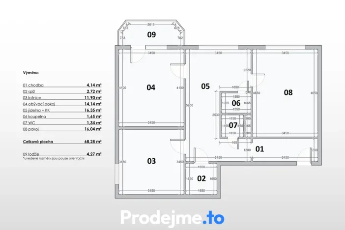 Prodej bytu 3+1, Třebíč, Jar. Heyrovského, 68 m2