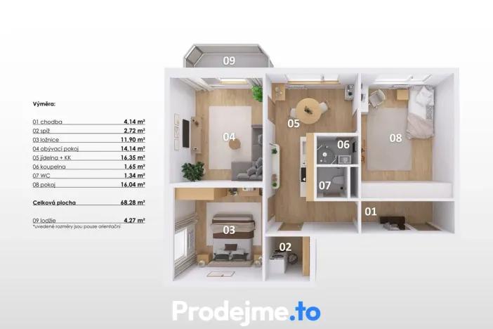 Prodej bytu 3+1, Třebíč, Jar. Heyrovského, 68 m2