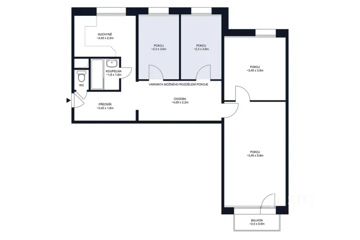 Prodej bytu 4+1, České Budějovice - České Budějovice 2, V. Volfa, 80 m2