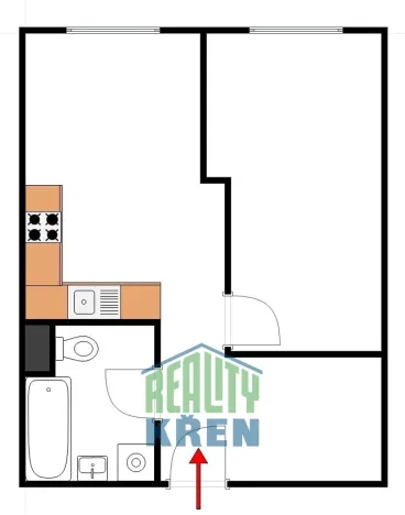 Pronájem bytu 2+kk, Praha - Kbely, Martinická, 42 m2