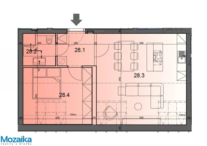 Pronájem bytu 2+kk, Praha - Žižkov, U Rajské zahrady, 61 m2