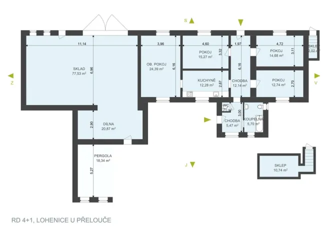 Prodej rodinného domu, Přelouč - Lohenice, 104 m2