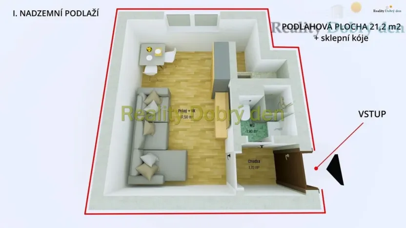 Prodej bytu 1+kk, Dolní Benešov, Osada míru, 21 m2