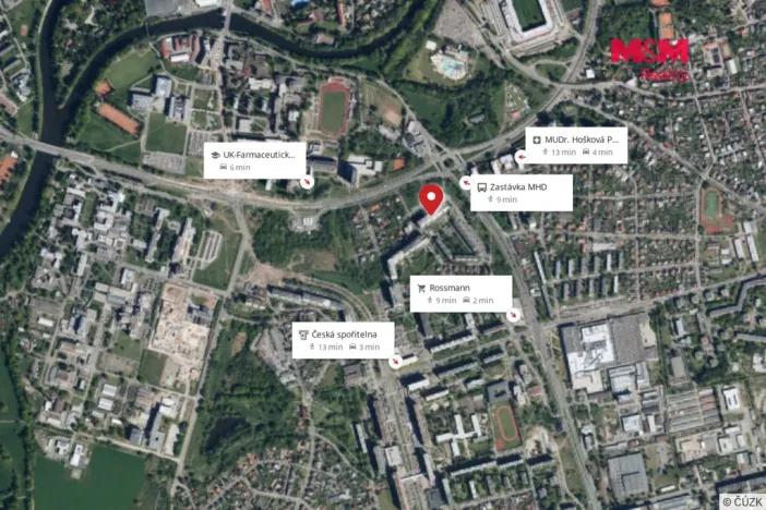 Pronájem bytu 2+kk, Hradec Králové - Nový Hradec Králové, Durychova, 47 m2