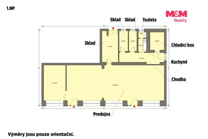 Pronájem obchodního prostoru, Sokolov, 137 m2