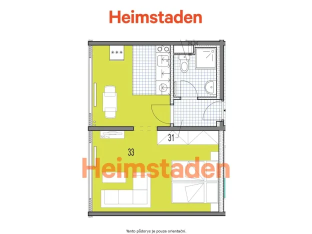 Pronájem bytu 1+kk, Karviná - Hranice, Slovenská, 36 m2