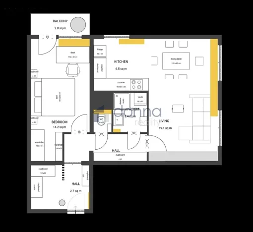 Pronájem bytu 2+kk, Praha, Třeboradická, 57 m2