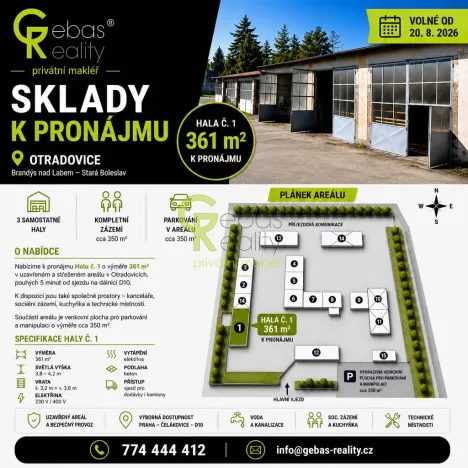 Pronájem výrobních prostor, Skorkov - Otradovice, 391 m2
