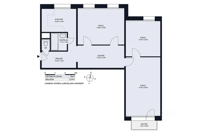 Prodej bytu 4+1, České Budějovice, V. Volfa, 80 m2