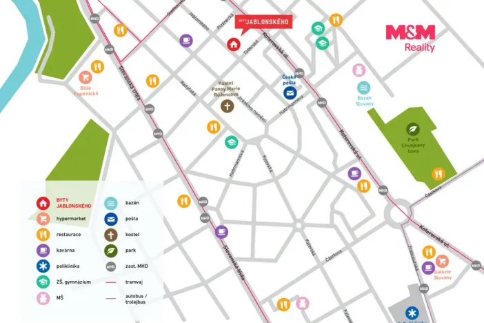 Pronájem bytu 2+kk, Plzeň - Východní Předměstí, Jablonského, 58 m2