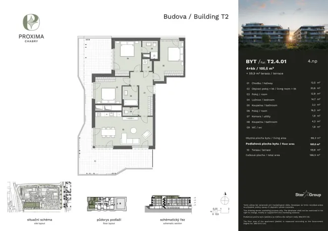 Prodej bytu 4+kk, Praha - Dolní Chabry, Podhorská, 106 m2