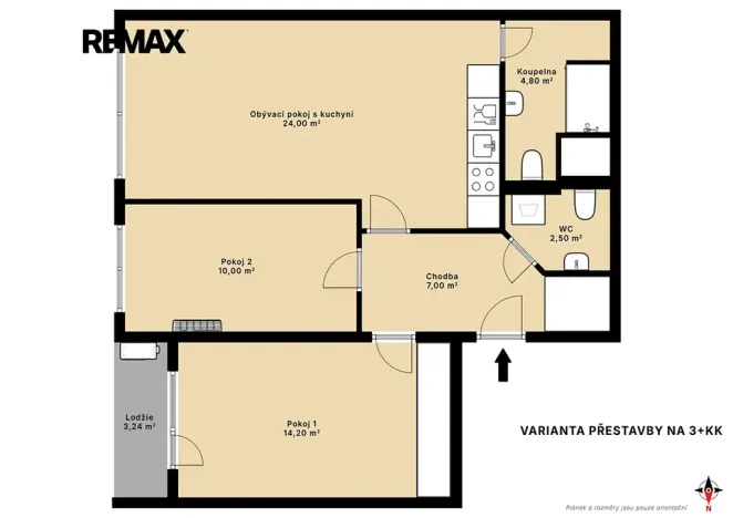 Prodej bytu 2+kk, Praha - Řepy, Šimonova, 62 m2