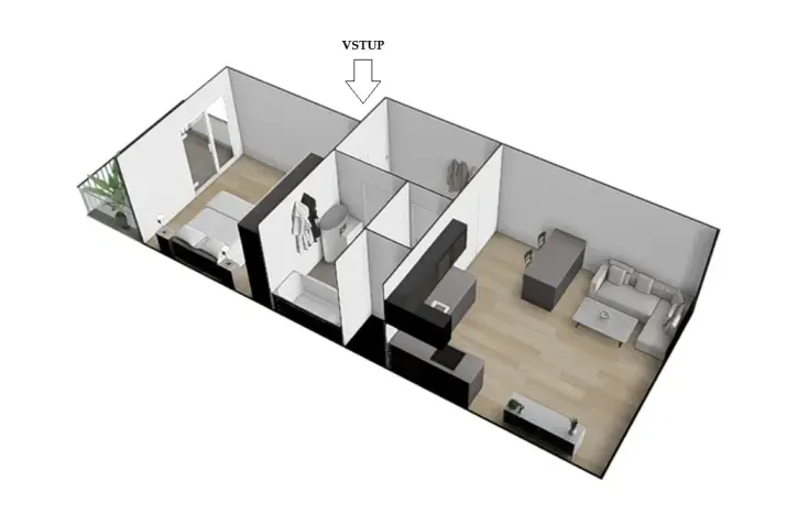 Pronájem bytu 2+kk, Brno, Letní, 56 m2