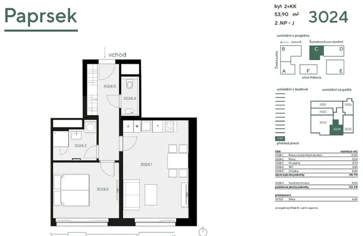 Prodej bytu 2+kk, Praha - Stodůlky, Hábova, 54 m2