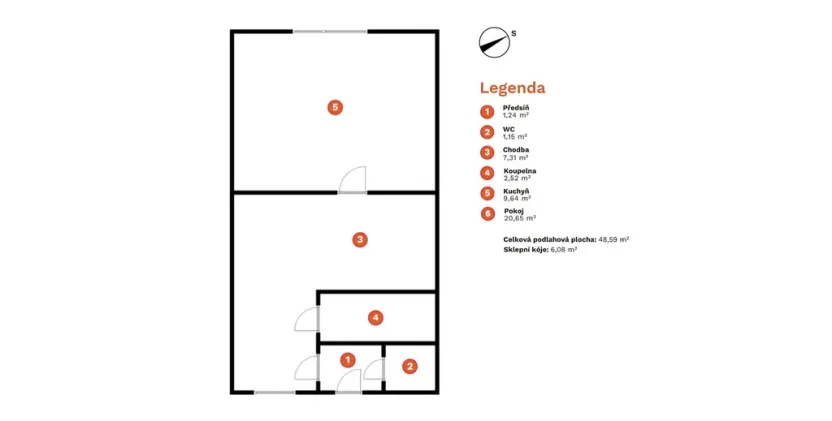 Prodej bytu 1+1, Prostějov, Určická, 42 m2
