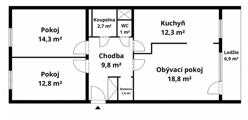 Pronájem bytu 3+1, Praha - Horní Měcholupy, Milánská, 78 m2