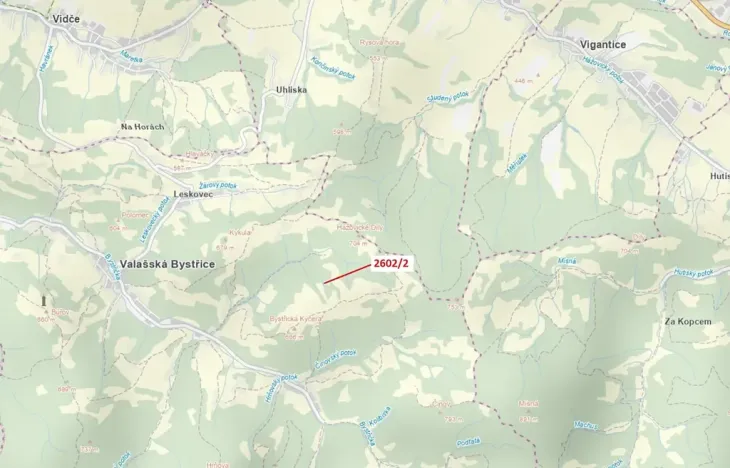 Dražba louky, Valašská Bystřice, 255 m2