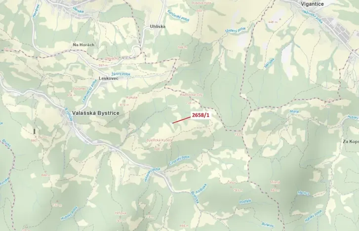 Dražba louky, Valašská Bystřice, 749 m2