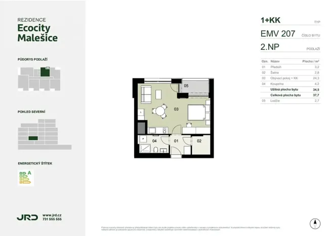 Prodej bytu 1+kk, Praha - Malešice, Univerzitní, 38 m2